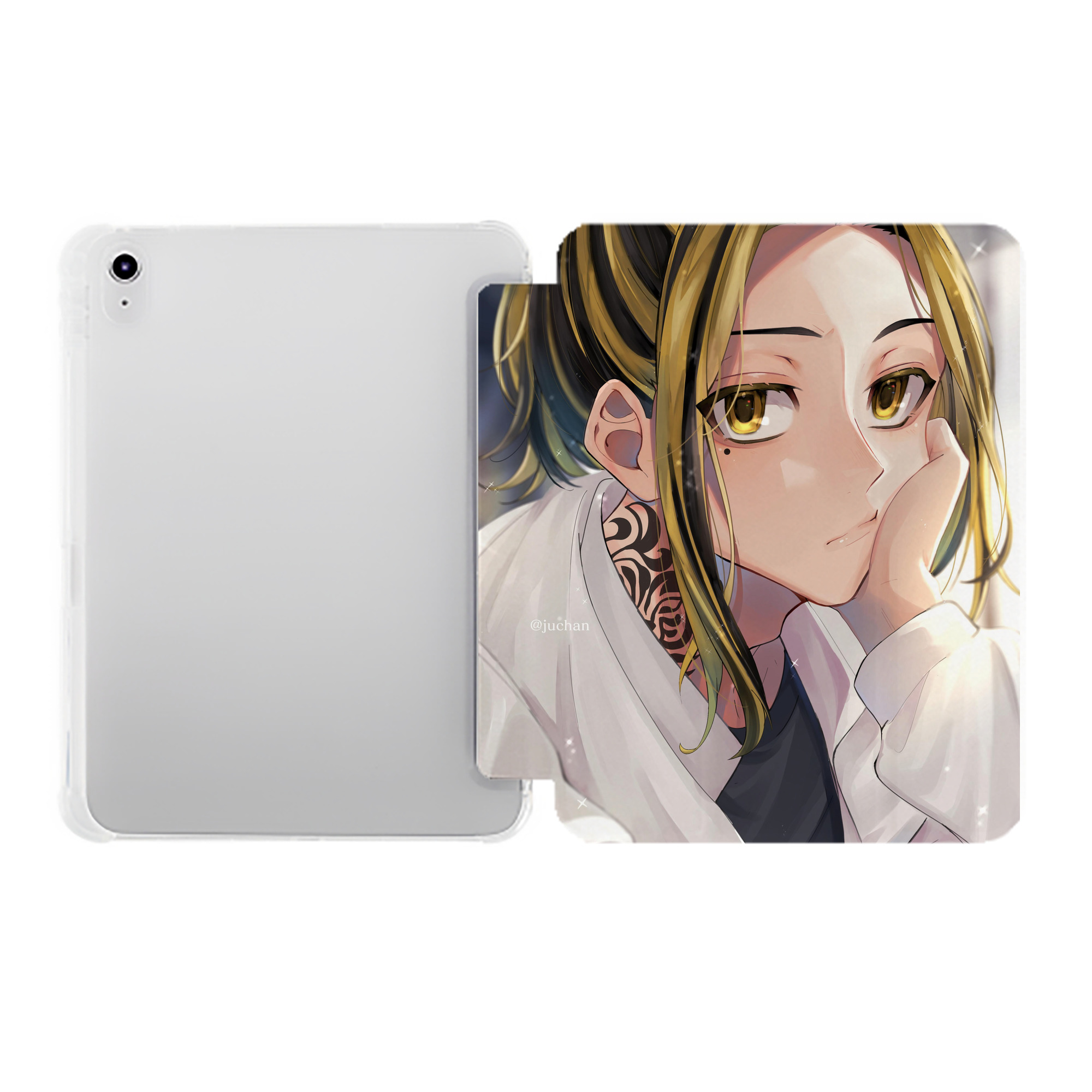 （画像用） 東京リベンジャーズ Tokyo Revengers IPad ケース ペン収納付き 三つ折りスタンド PUレザー×シリコン 対応機種9.5/10.5/10.9インチ